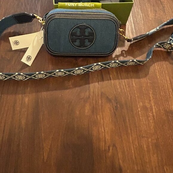 Brand New Tory Burch Mini Miller Denim Crossbody Bag - Picture 4 of 4